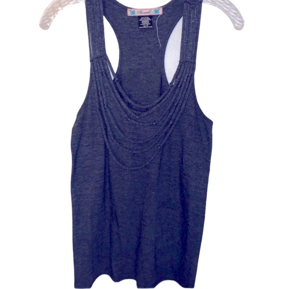 Dark gray racerback tank